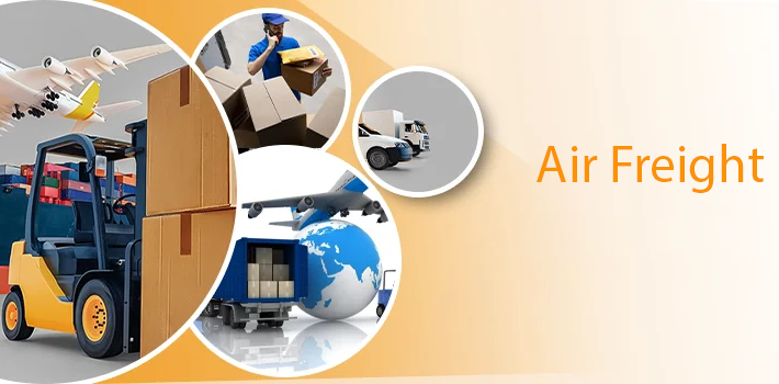Air freight logistics illustration